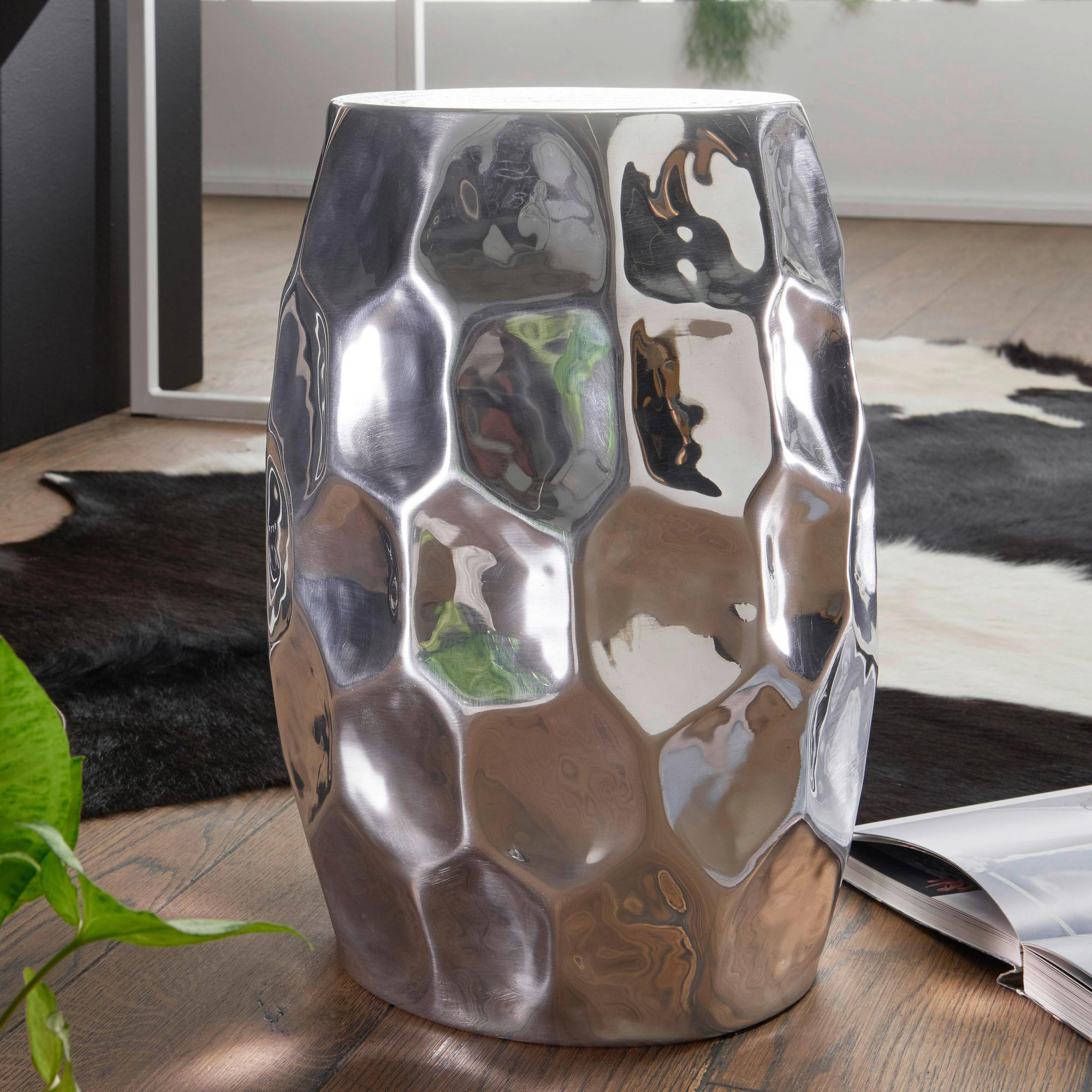 Beistelltisch Aluminium B/H/T: ca. 30x47x30 cm Beistelltisch - (30,00/47,00/30,00cm) - Wohnling