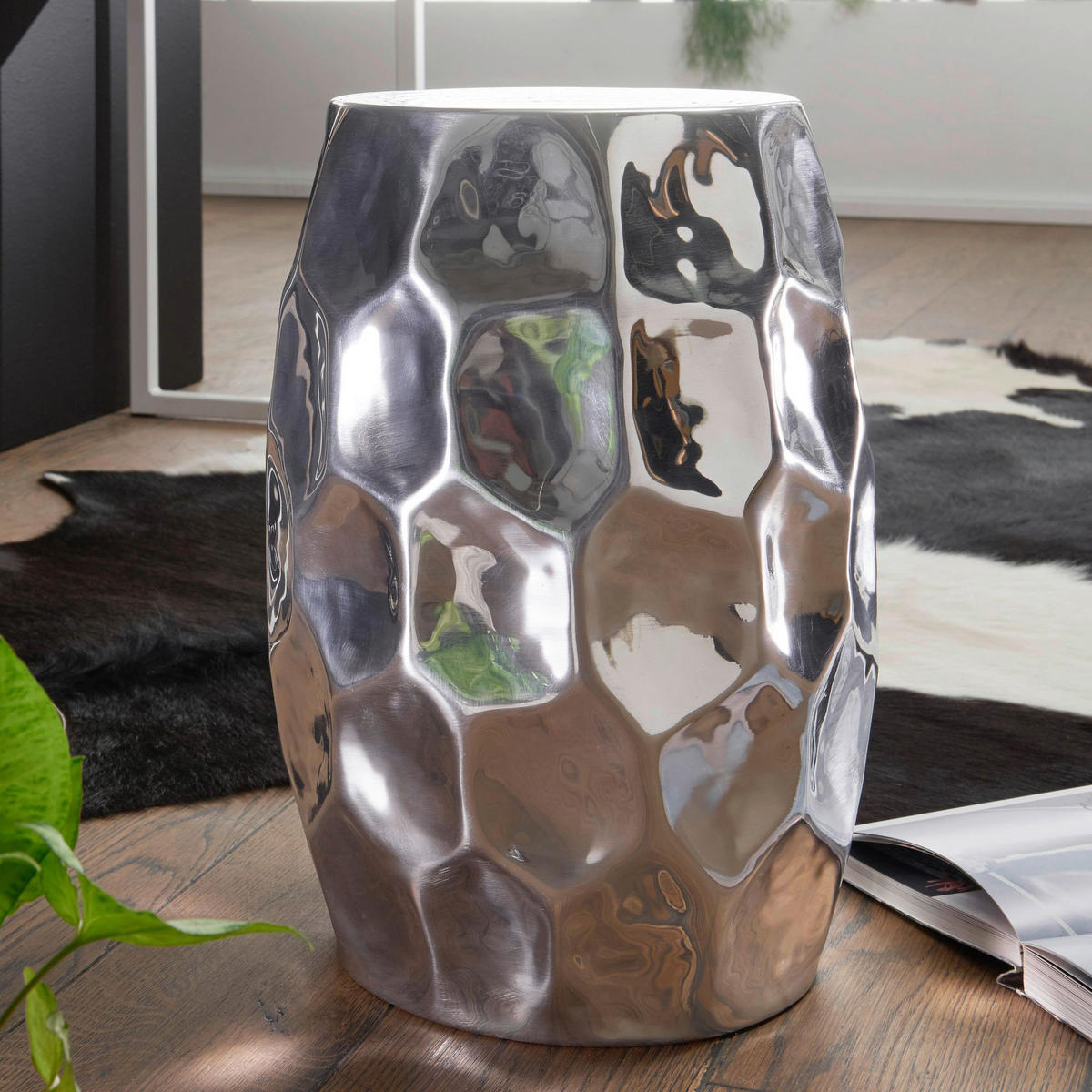 Beistelltisch Aluminium B/H/T: ca. 30x47x30 cm Beistelltisch - (30,00/47,00/30,00cm) - Wohnling