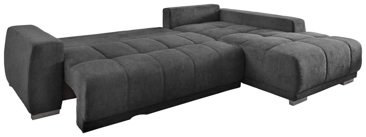 Ecksofa MM311 mud Velourstoff B/H/T: ca. 280x92x204 cm MM311 - mud/silber (280,00/92,00/204,00cm)