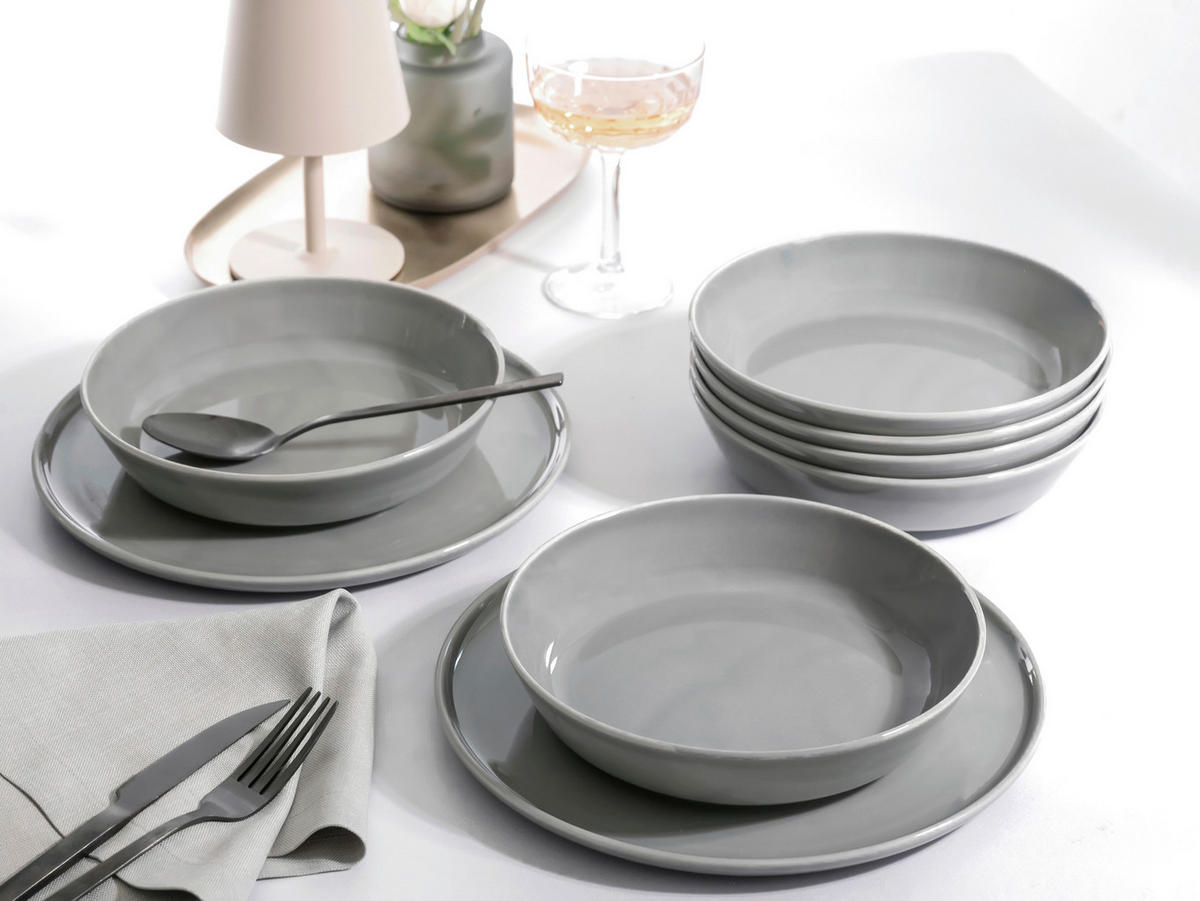 CreaTable Kombiservice Chef Collection grau Porzellan 30 tlg. Chef Collection - grau - CreaTable
