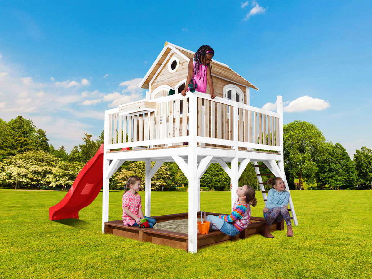AXI Spielhaus Liam braun B/H/L: ca. 377x291x255 cm Liam - braun/weiß (255,00/377,00/291,00cm) - AXI