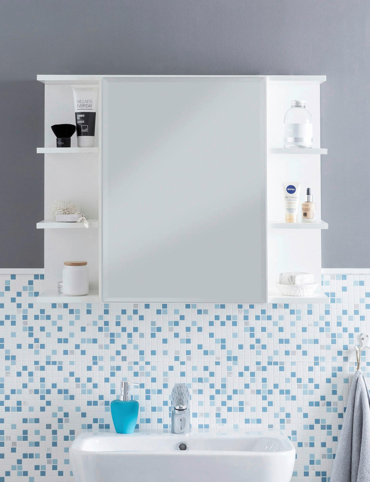 Hängeschrank weiß Spanplatte B/H/T: ca. 80x64x20 cm Hängeschrank - weiß (80,00/64,00/20,00cm) - Wohnling