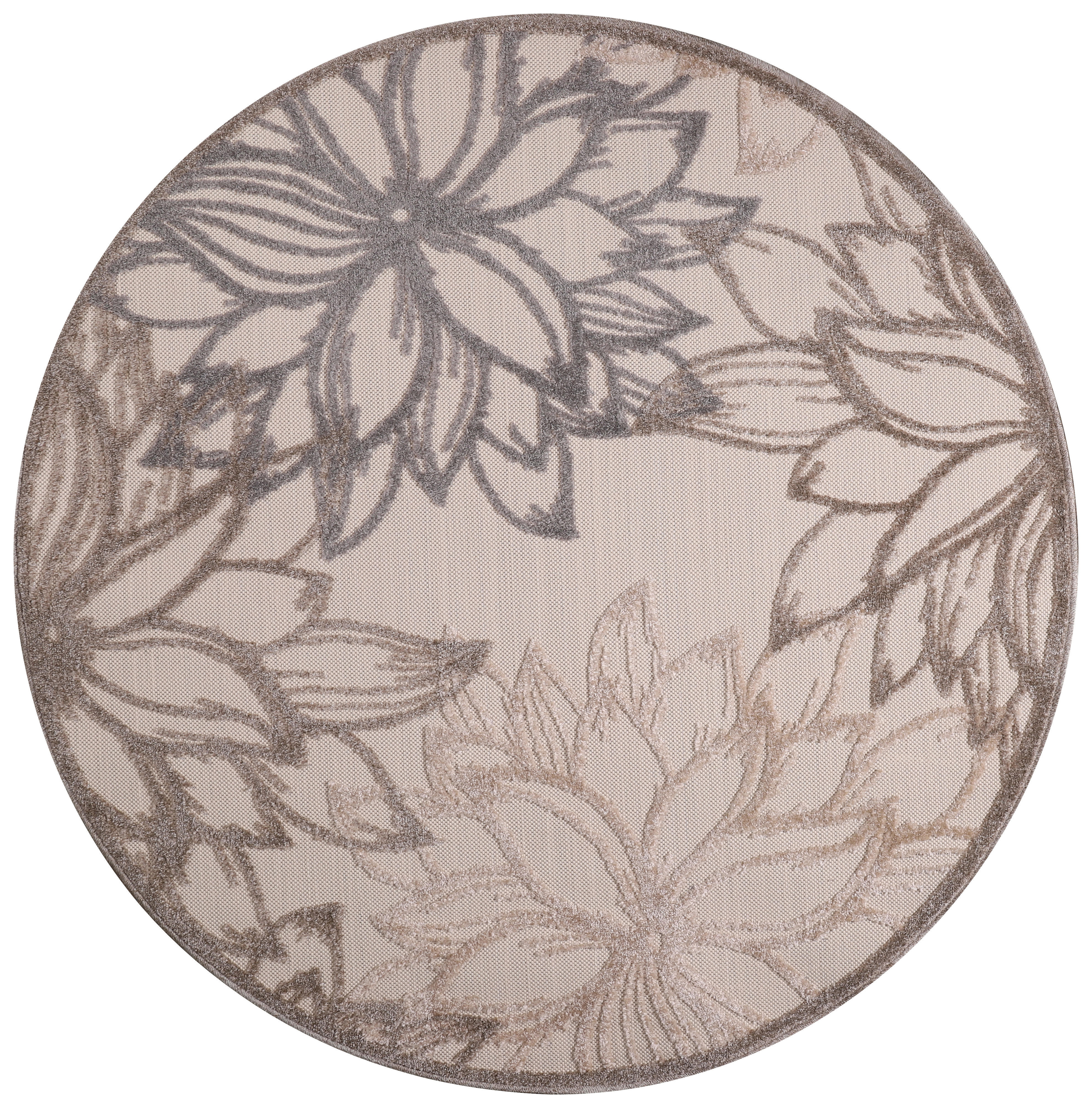 Sanat Outdoorteppich FLORAL creme B/L: ca. 150x150 cm FLORAL - creme (150,00/150,00cm) - Sanat