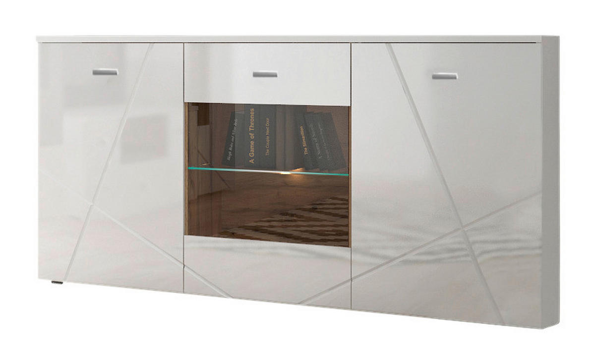 Sideboard Storm weiß Wildeiche Nachbildung B/H/T: ca. 150x88x42 cm Storm - weiß (150,00/88,00/42,00cm)