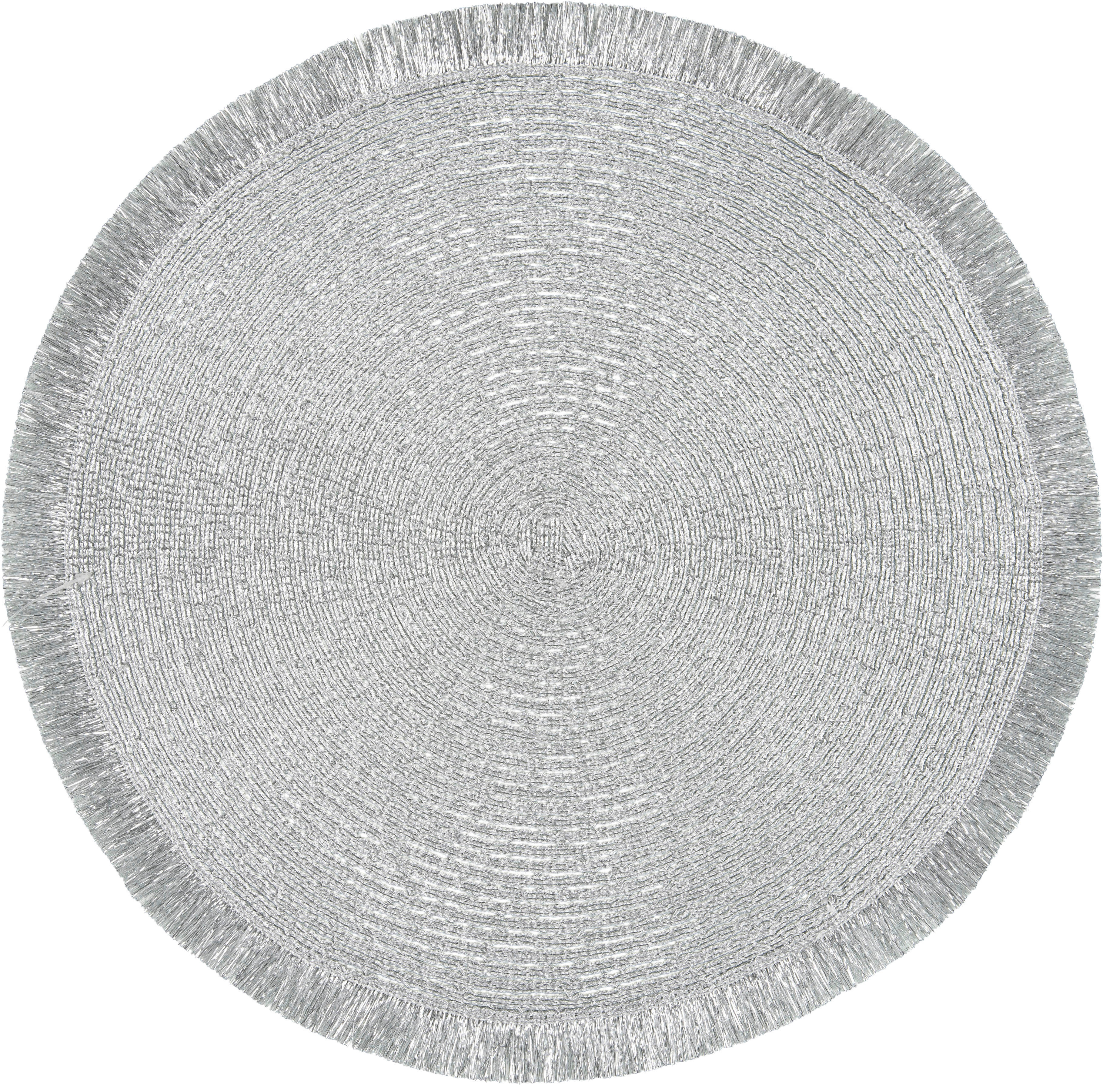 Platzset silber PVC D: ca. 36 cm Platzset_Fransen - silber (36,00cm)
