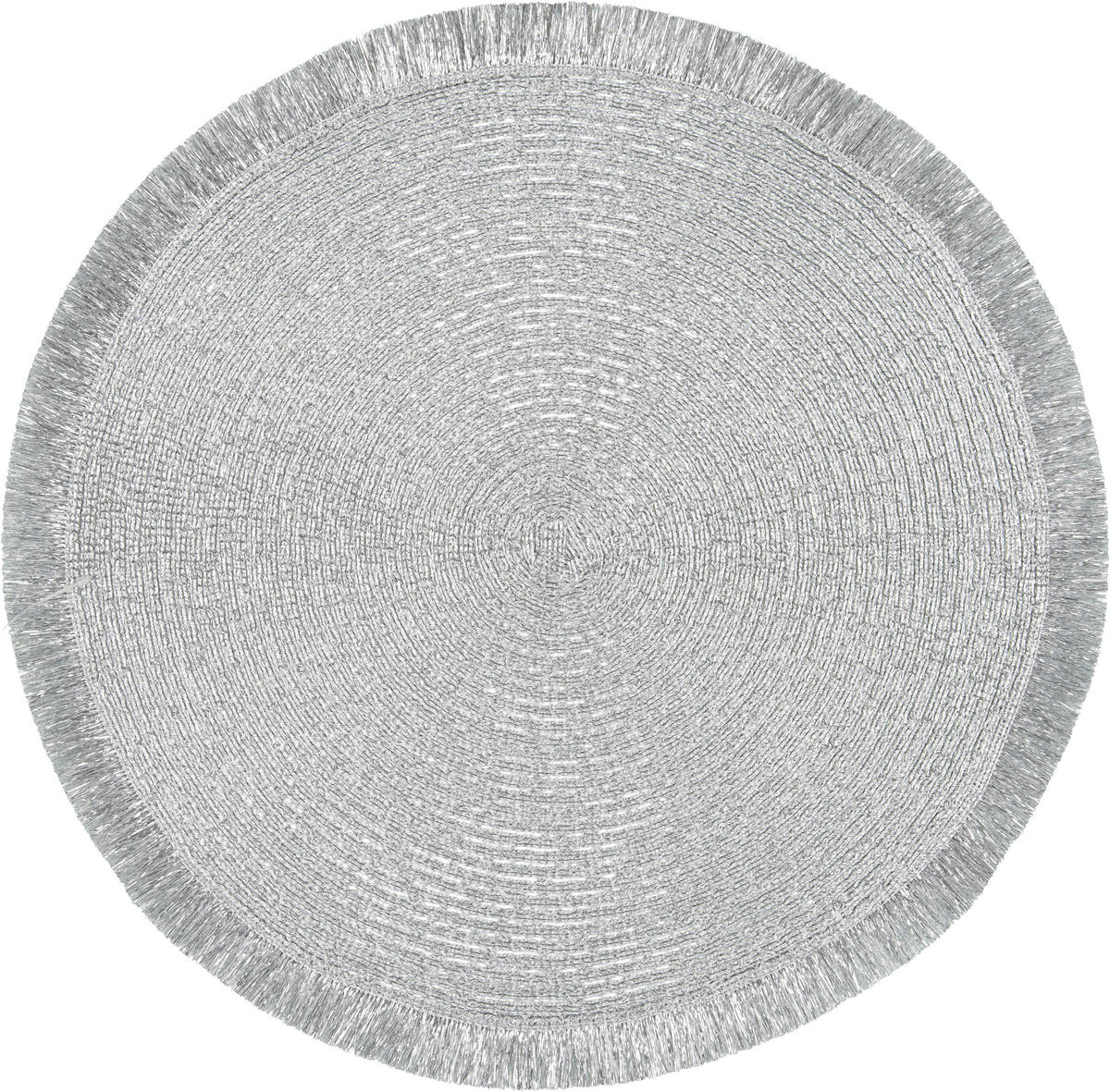 Platzset silber PVC D: ca. 36 cm Platzset_Fransen - silber (36,00cm)