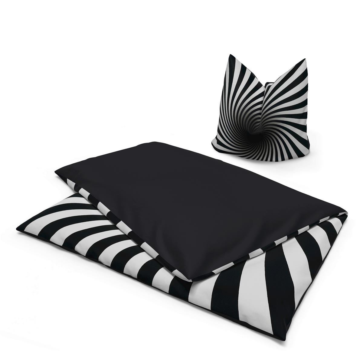Microfaser Bettwäsche Bettwäsche_Microfaser schw.135x200 - weiß/schwarz (135,00/200,00cm)