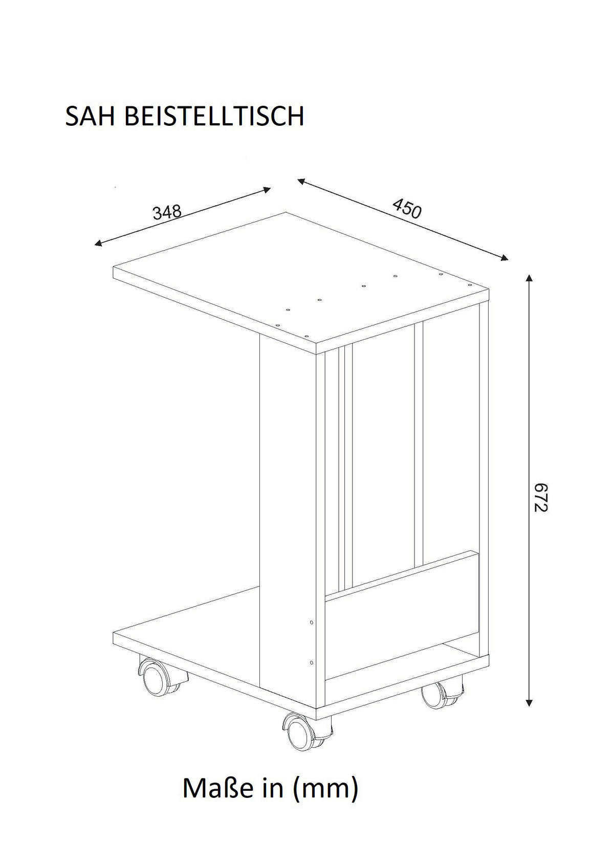 Beistelltisch Sah weiß Spanplatte B/H/T: ca. 34,8x67,2x45 cm Sah - weiß (34,80/67,20/45,00cm) - moebel17
