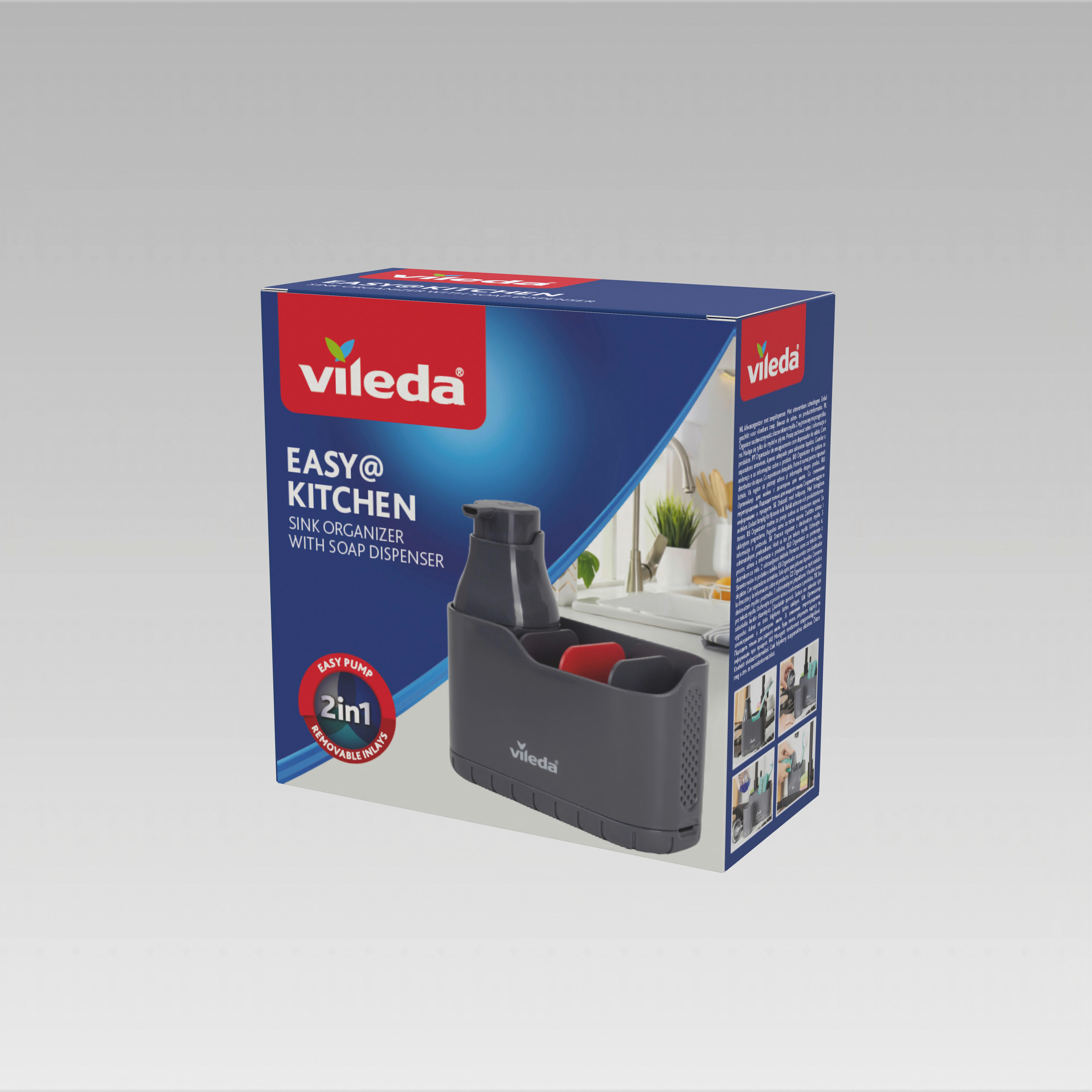 Vileda Spülbeckenorganizer grau Kunstfell B/H/L: ca. 10x8,5x23 cm Spülbeckenorganizer_Vileda - grau (23,00/10,00/8,50cm) - Vileda