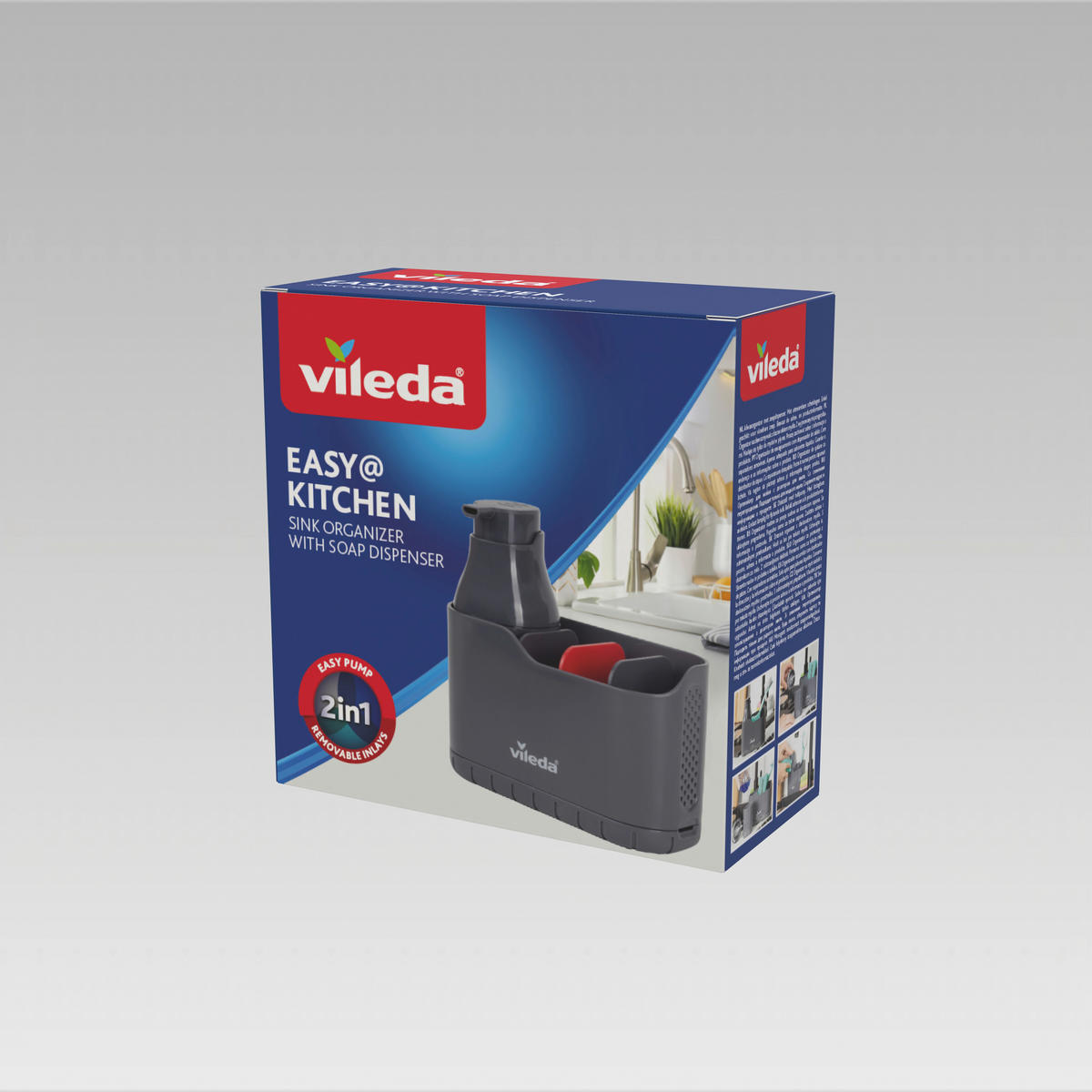 Vileda Spülbeckenorganizer grau Kunstfell B/H/L: ca. 10x8,5x23 cm Spülbeckenorganizer_Vileda - grau (23,00/10,00/8,50cm) - Vileda