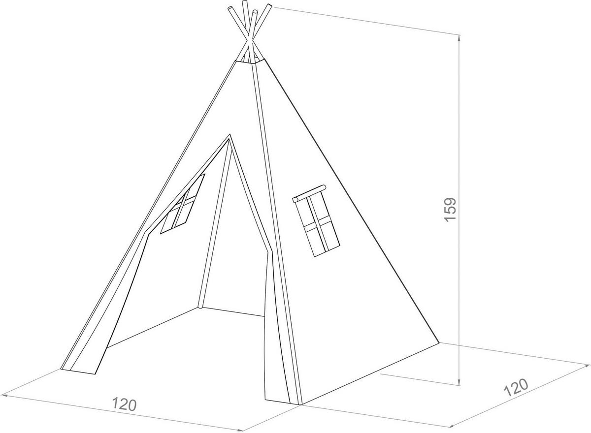 Sunny Kinder Tipi-Zelt Alba B/H/L: ca. 120x160x120 cm Alba - creme (120,00/120,00/160,00cm) - Sunny