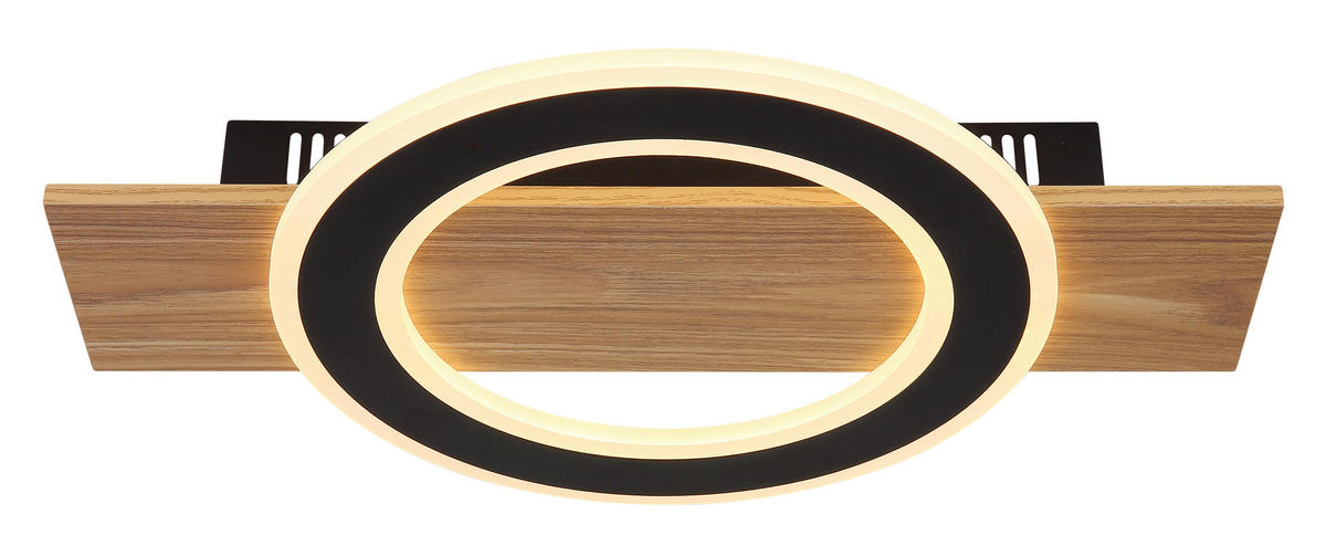 GLOBO LED-Deckenleuchte dunkelbraun schwarz Metall Kunststoff B/H/T: ca. 29x5,2x44 cm 1 Brennstellen JAYDEN - dunkelbraun/schwarz (29,00/5,20/44,00cm) - GLOBO