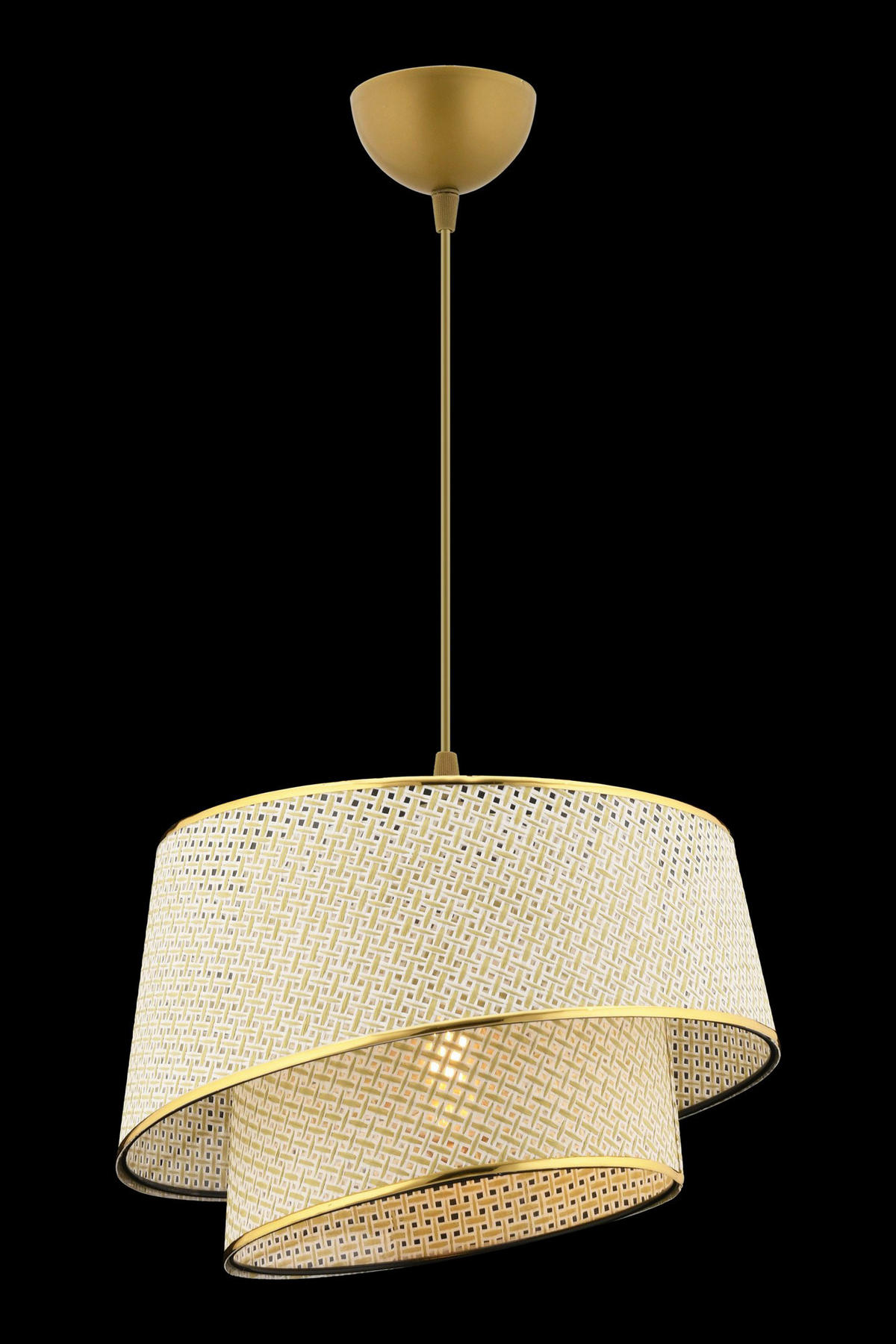 Opviq Pendelleuchte gold creme Stoff Metall B/H/L: ca. 32x65x32 cm E27 1 Brennstellen Barette Hazeran - gold/creme (32,00/32,00/65,00cm) - Opviq