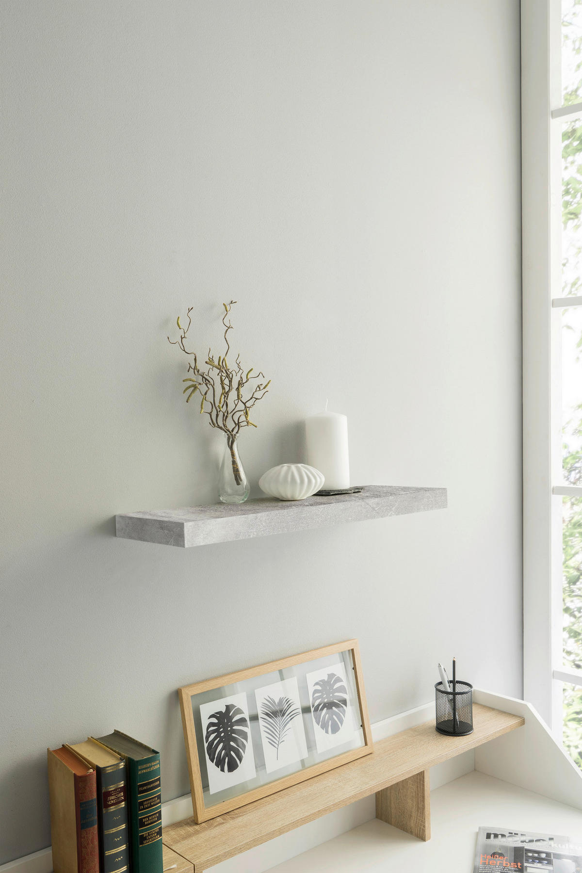 Wandboard Shelvy 60 Beton Optik B/H/T: ca. 60x4x24 cm Shelvy 60 - (60,00/4,00/24,00cm)