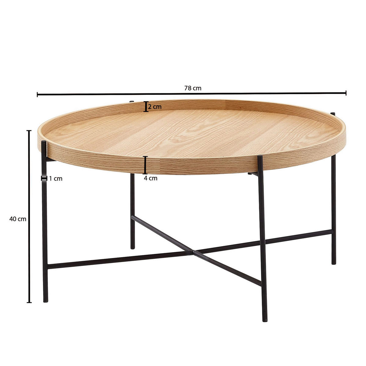 Couchtisch braun B/H/T: ca. 78x40x78 cm Couchtisch - braun (78,00/40,00/78,00cm) - Wohnling