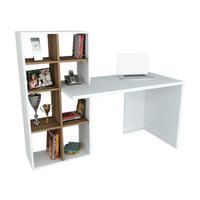 Schreibtisch Win weiß walnuss Nachbildung B/H/T: ca. 120x73x60 cm Win - weiß/walnuss (120,00/73,00/60,00cm) - moebel17