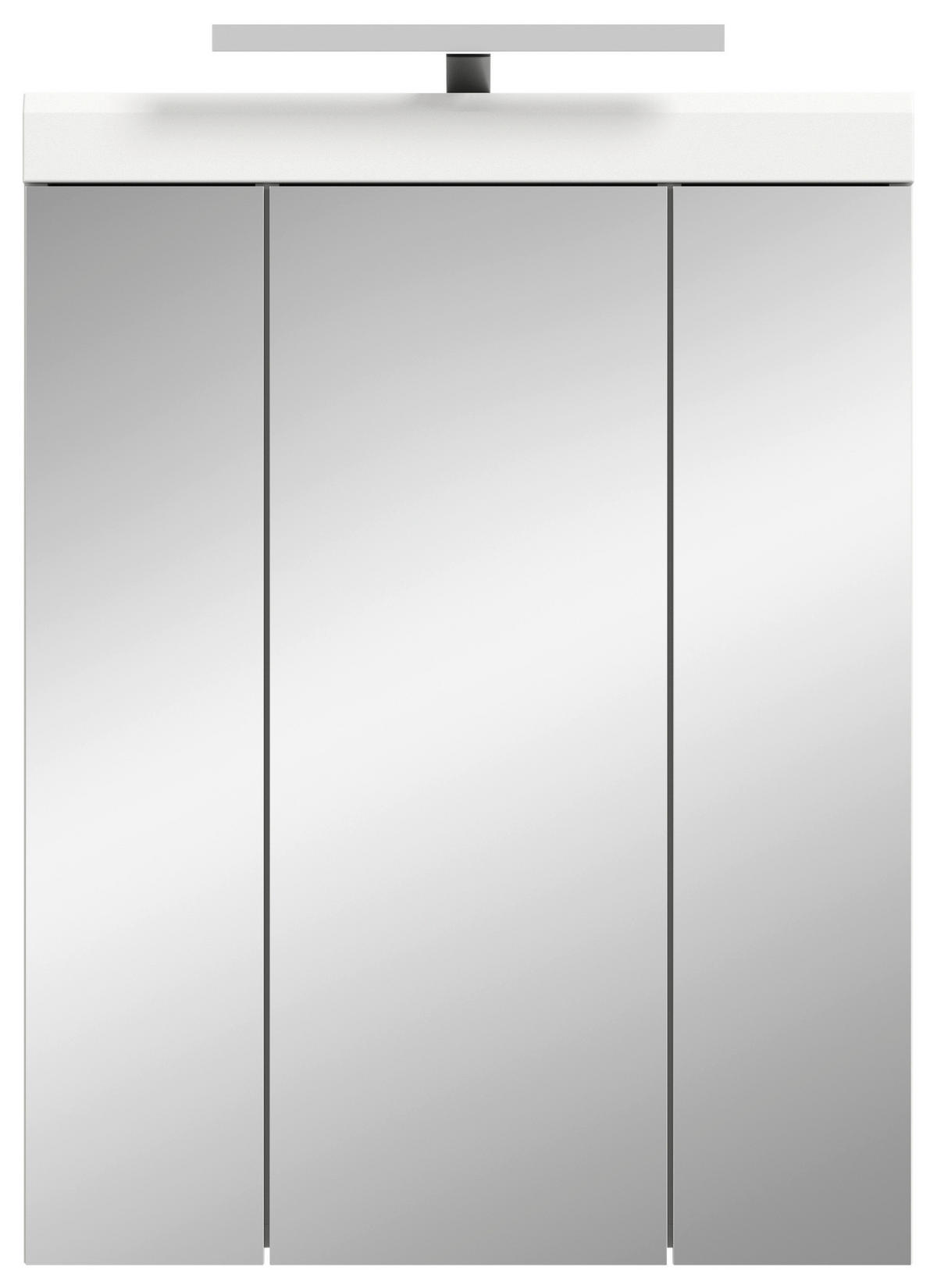 Spiegelschrank Scout weiß weiß Hochglanz B/H/T: ca. 60x79x37 cm Scout - weiß (60,00/79,00/37,00cm) - xonox.home