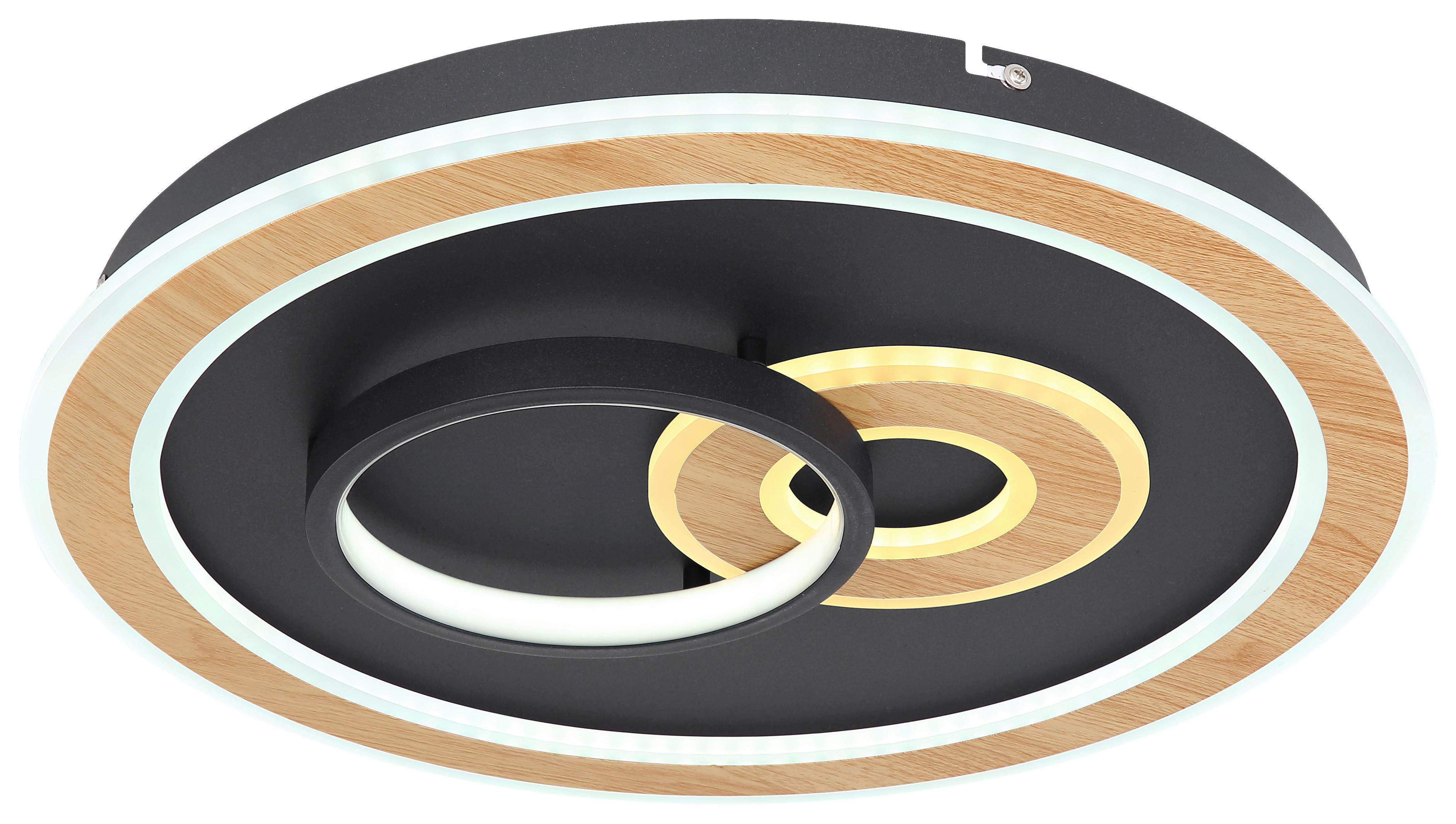 GLOBO LED-Deckenleuchte 48551-50SH dunkelbraun mattschwarz Kunststoff Metall H/D: ca. 7x50 cm CHESSY - dunkelbraun/mattschwarz (50,00/7,00cm) - GLOBO