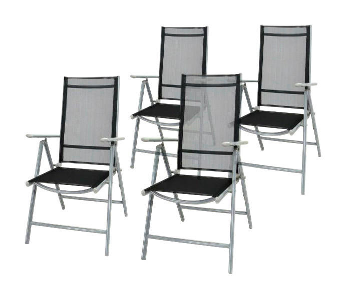 VCM Klappsessel 4er Set grau Aluminium B/H/T: ca. 56x105x65 cm günstig online kaufen