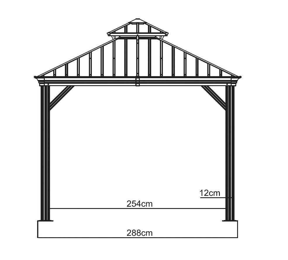 Sojag Pavillon Messina anthrazit Metall B/H/L: ca. 363x292x298 cm Messina - anthrazit (298,00/363,00/292,00cm)