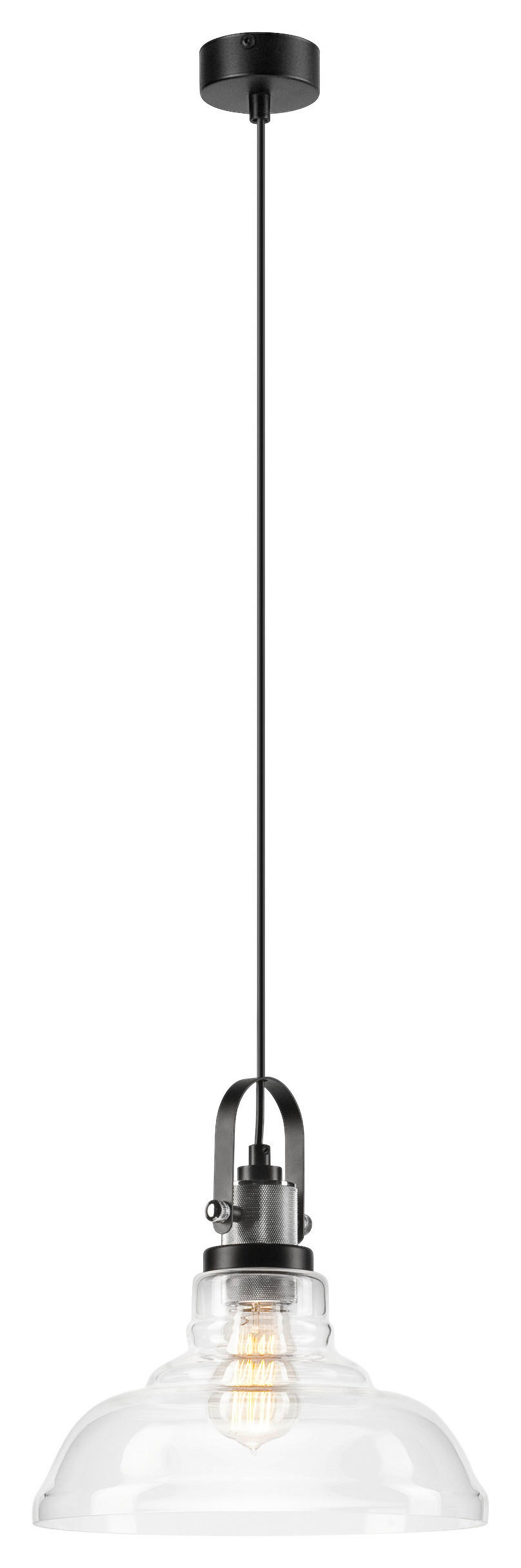 Lamkur Pendelleuchte MATTEO 40844 Chrom Stahl Glas H/L: ca. 112x28 cm E27 1 Brennstellen MatteO - Chrom (28,00cm) - Lamkur