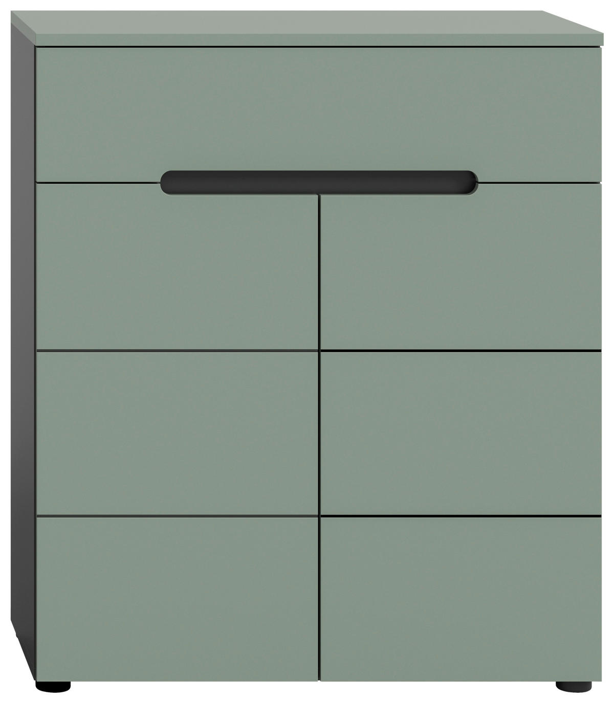 Schuhkommode Canu grün basaltgrau Nachbildung B/H/T: ca. 94x80x37 cm Canu - basaltgrau/grün (94,00/80,00/37,00cm) - xonox.home