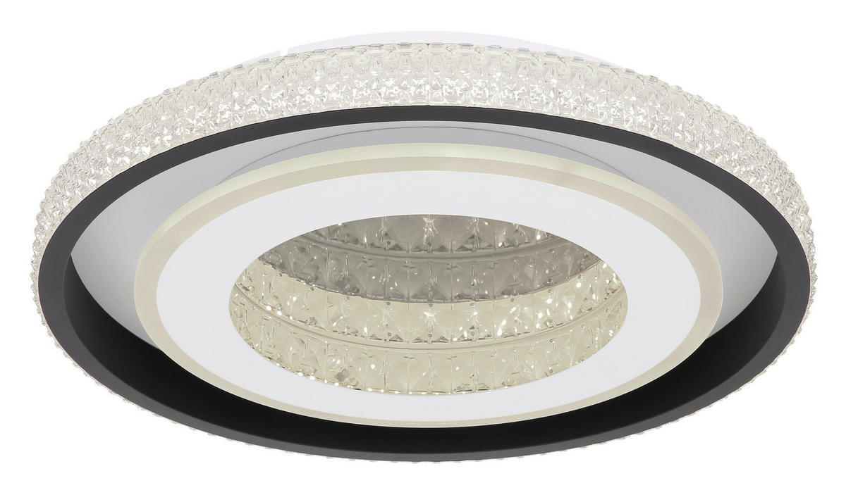 GLOBO Deckenleuchte LUCKY 41290-52 klar Opal schwarz Metall Acryl H/D: ca. 8x50 cm LUCKY - klar/schwarz (50,00/8,00cm) - GLOBO