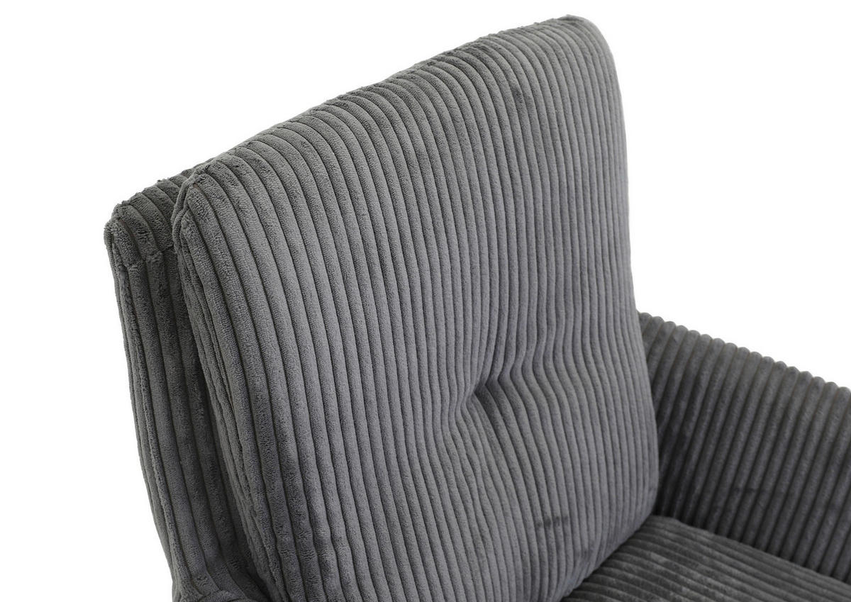 Drehstuhl Olmo anthrazit Kord B/H/T: ca. 60x89x69 cm Olmo - schwarz/anthrazit (60,00/89,00/69,00cm)