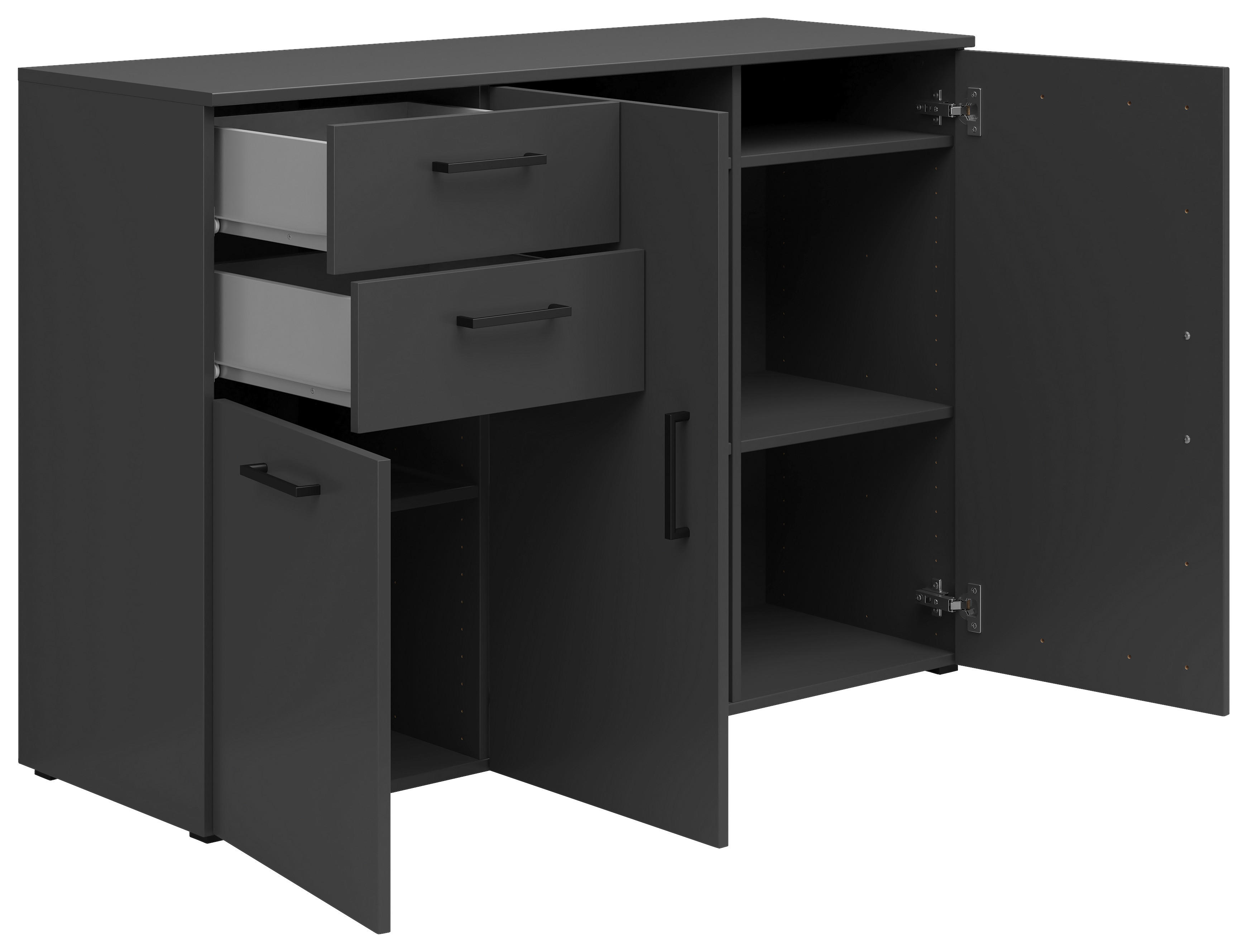 Kommode Multi-Stauraum Typ 28 anthrazit B/H/T: ca. 120x83x40 cm Multi-Stauraum Typ 28 - anthrazit (120,00/83,00/40,00cm)
