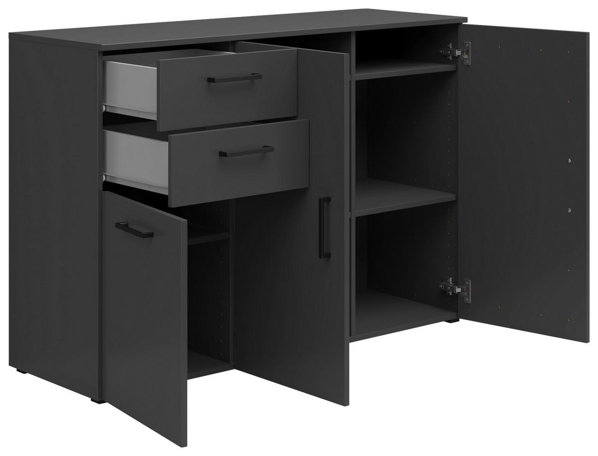 Kommode Multi-Stauraum Typ 28 anthrazit B/H/T: ca. 120x83x40 cm Multi-Stauraum Typ 28 - anthrazit (120,00/83,00/40,00cm)
