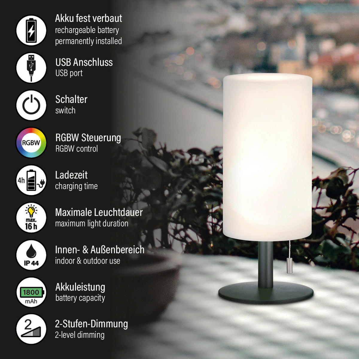 LED-Außenleuchte 850246 Larino anthrazit weiß H/D: ca. 28x12 cm Larino - weiß/anthrazit (12,00/28,00cm) - easy! by FHL