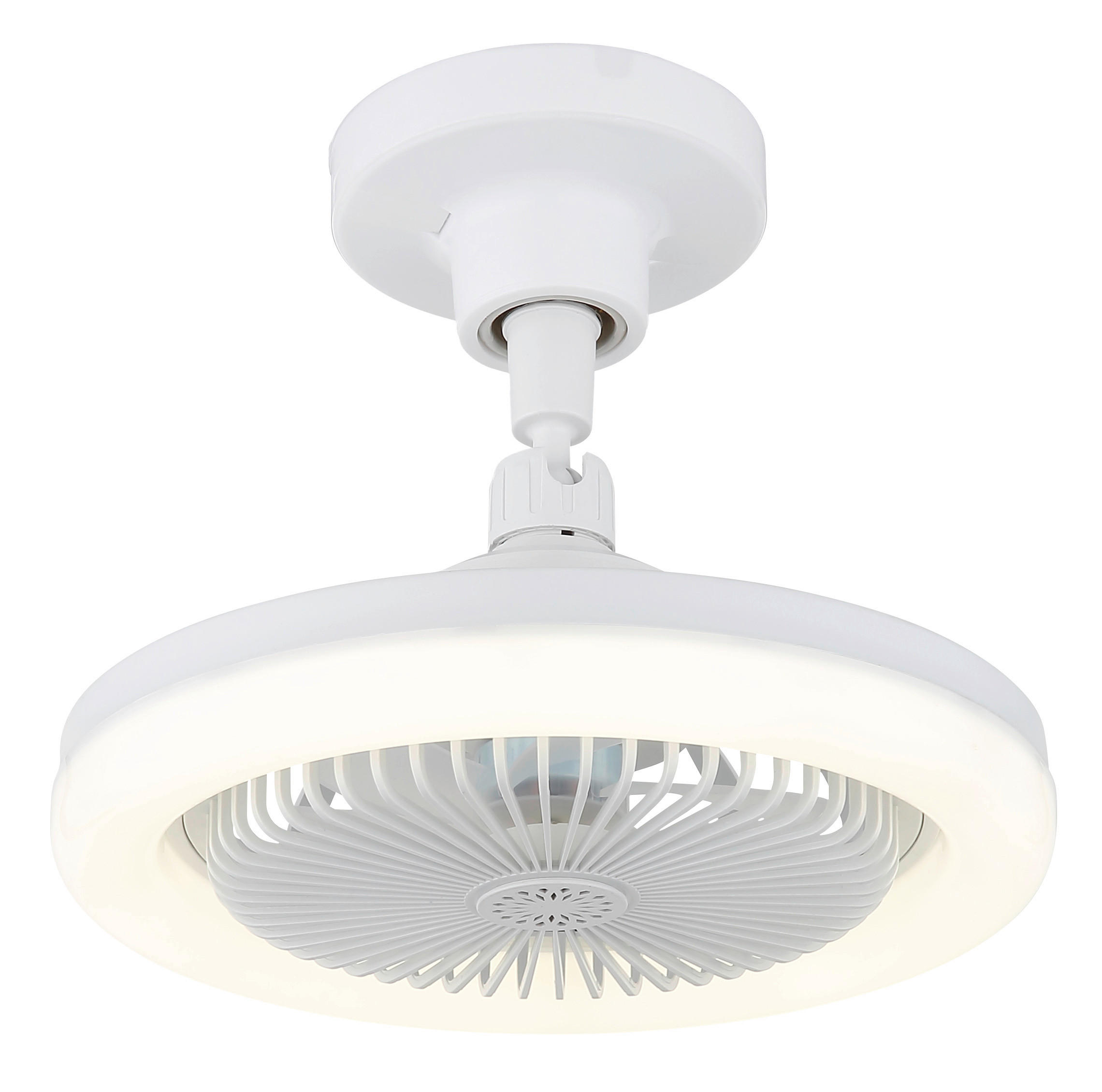 GLOBO Deckenventilator weiß Opal H/D: ca. 21,7x25,8 cm max. 20 W LIDEA - weiß/Opal (25,80/21,70cm) - GLOBO