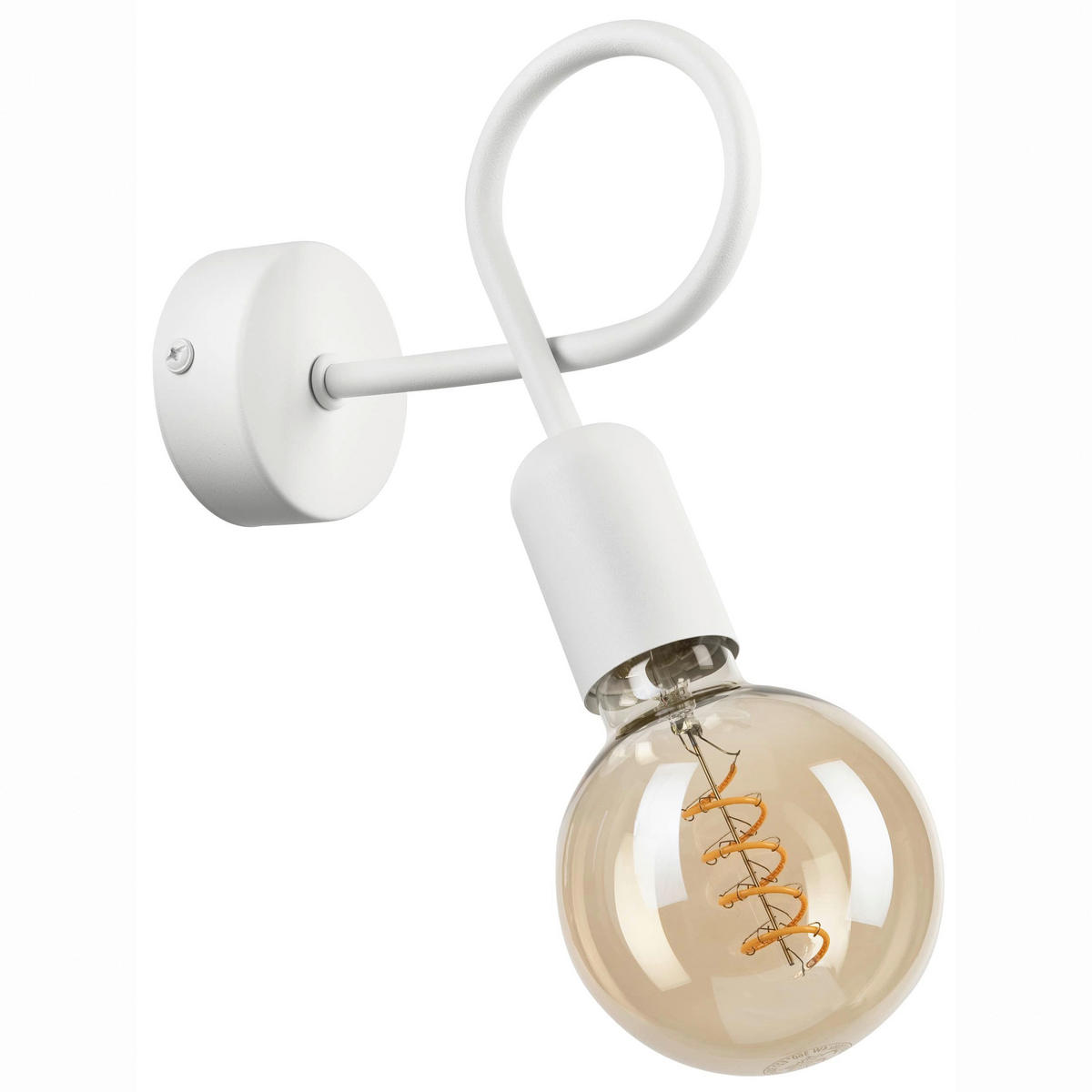 Lamkur Wandleuchte weiß Stahl B/H/L: ca. 8x18x16 cm E27 1 Brennstellen Lizzy - weiß (16,00/8,00/18,00cm) - Lamkur