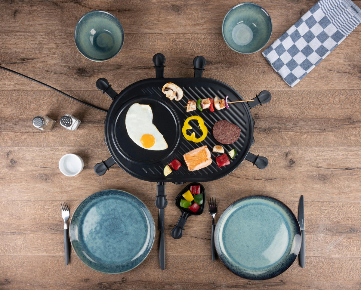 Alpina Raclette-Grill schwarz Metall B/H/L: ca. 47,5x12x32 cm Raclettegrill_Gourmet - schwarz (32,00/47,50/12,00cm) - Alpina