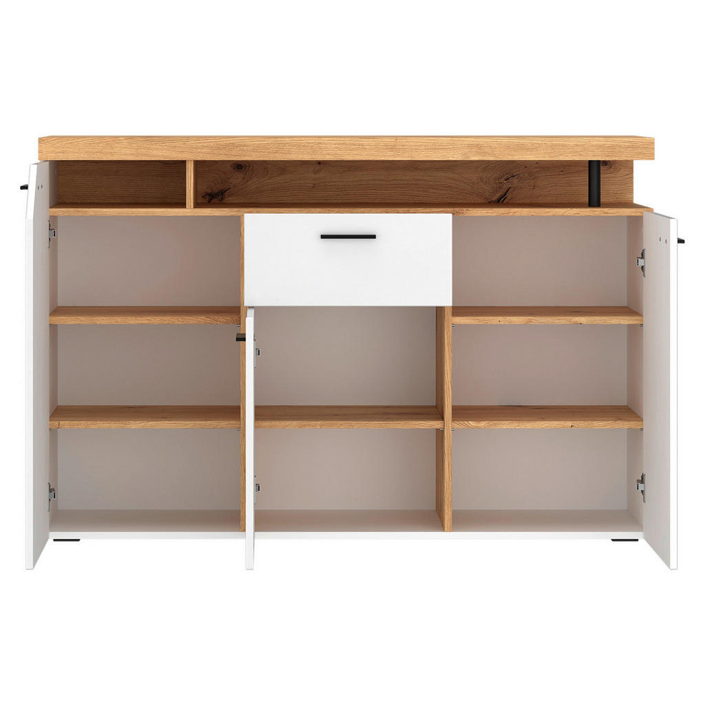 Thumbnail - Kommode Nico weiß Eiche Artisan Nachbildung B/H/T: ca. 138x91x40 cm