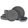 CreaTable Tafelservice Uno grau Steinzeug 12 tlg. Uno - grau - CreaTable