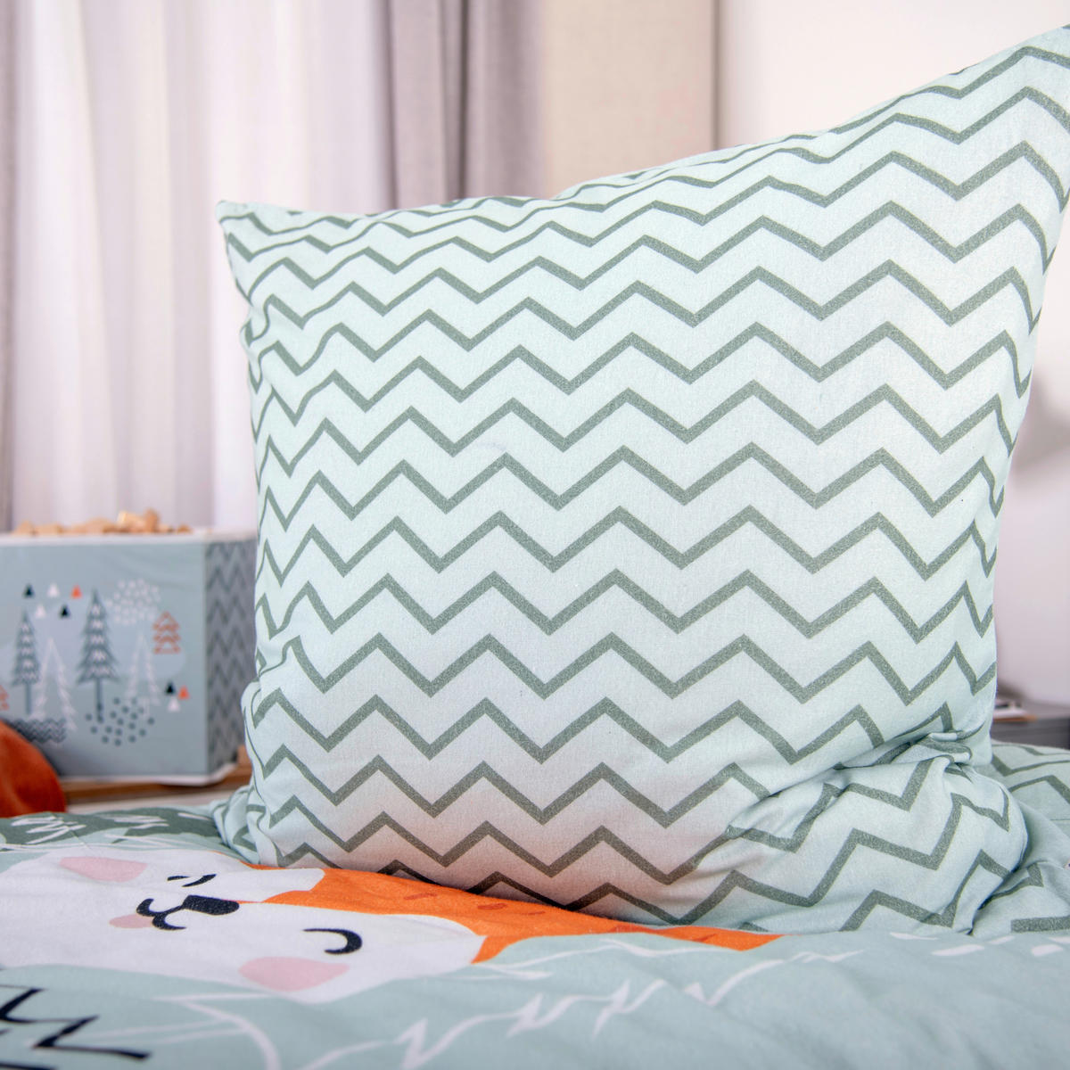 Baumwoll Bettwäsche Nordic Forest grün Baumwolle Nordic Forest - grün - Young Collection