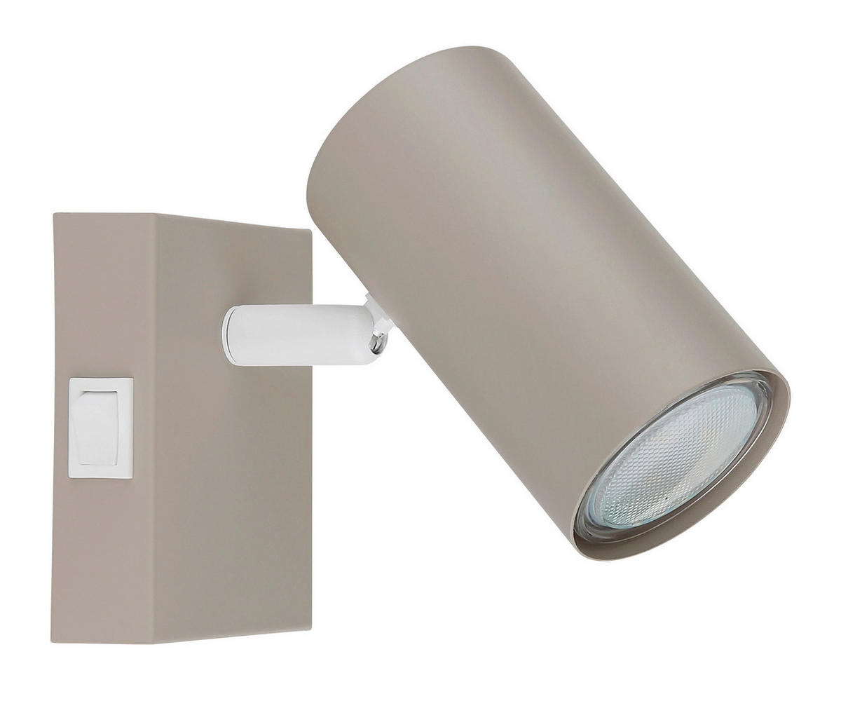 GLOBO Spot sand weiß Metall B/H: ca. 7x10 cm GU10 1 Brennstellen Spot_Robby_1 - sand/weiß (7,00/10,00cm) - GLOBO