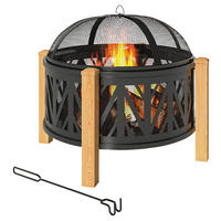 Outsunny Feuerschale Feuerschale - braun/schwarz (75,00/75,00/58,00cm) - Outsunny