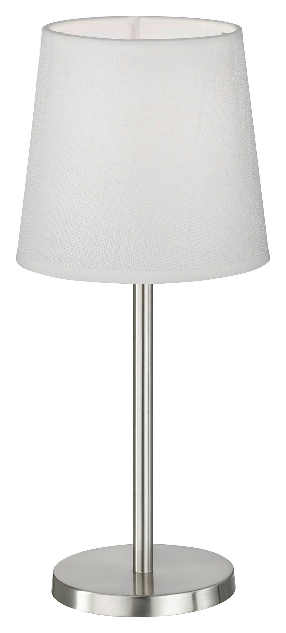 easy! by FHL Tischleuchte 850103 Eve nickel matt weiß Textil Metall H/D: ca. 30x14 cm E14 1 Brennstellen Eve - weiß/nickel matt (14,00/30,00cm) - easy! by FHL