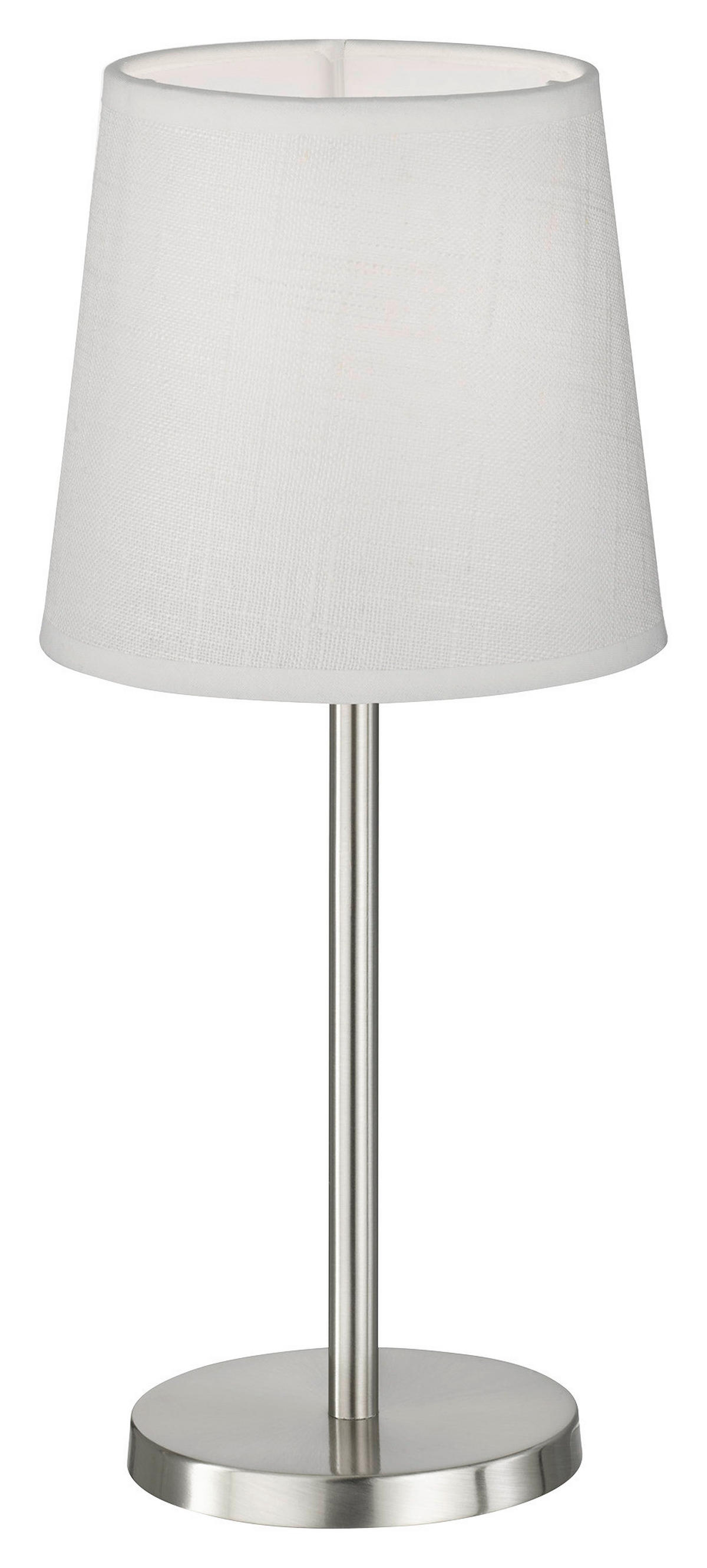 easy! by FHL Tischleuchte 850103 Eve nickel matt weiß Textil Metall H/D: ca. 30x14 cm E14 1 Brennstellen Eve - weiß/nickel matt (14,00/30,00cm) - easy! by FHL