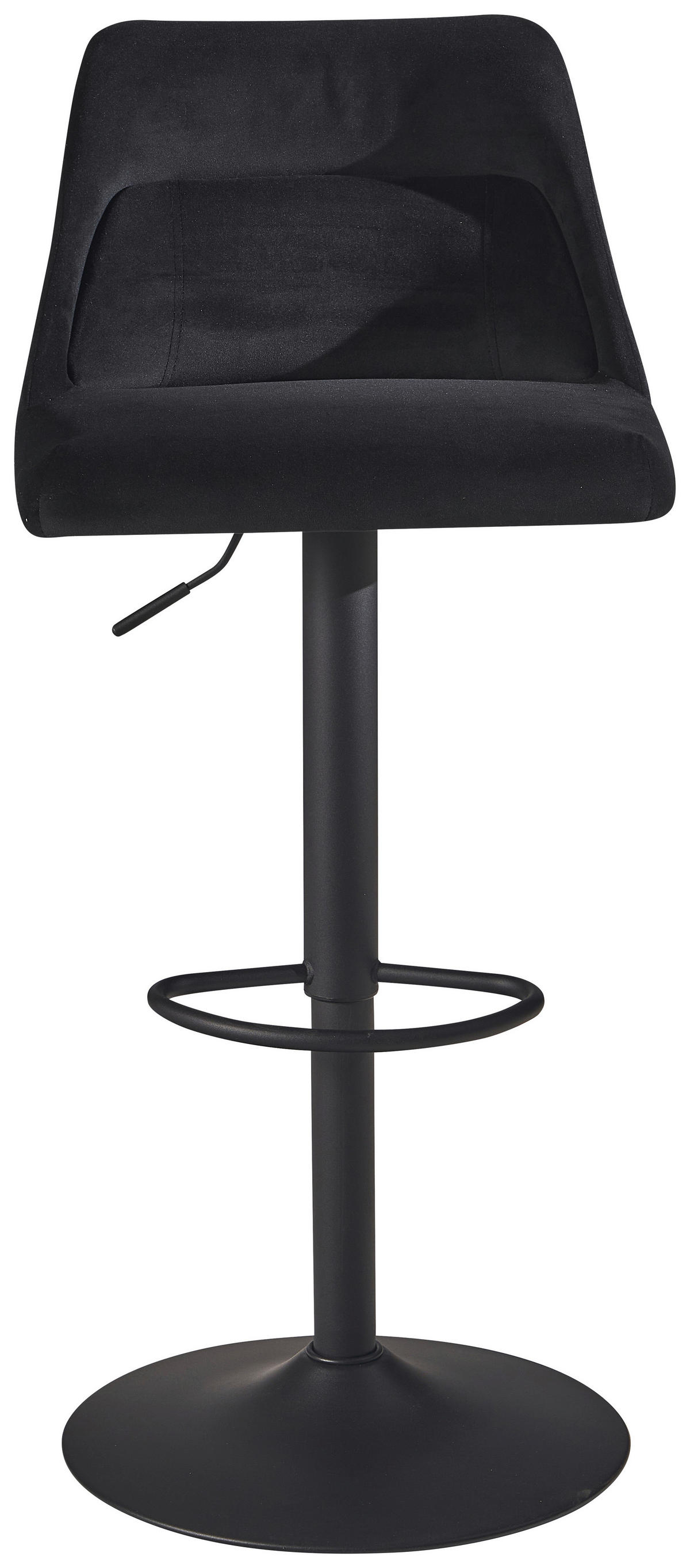 Barhocker schwarz schwarz Samt Eisen B/H/T: ca. 45x106x51 cm Barhocker - schwarz (45,00/106,00/51,00cm) - Wohnling