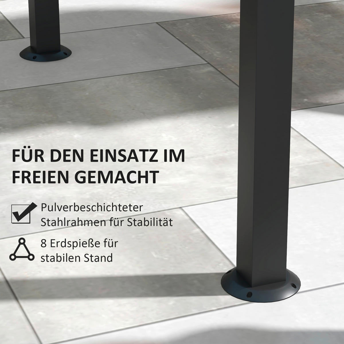 Outsunny Grillpavillon khaki Stahl B/H/L: ca. 110x235x233 cm Grillpavillon - khaki (233,00/110,00/235,00cm) - Outsunny