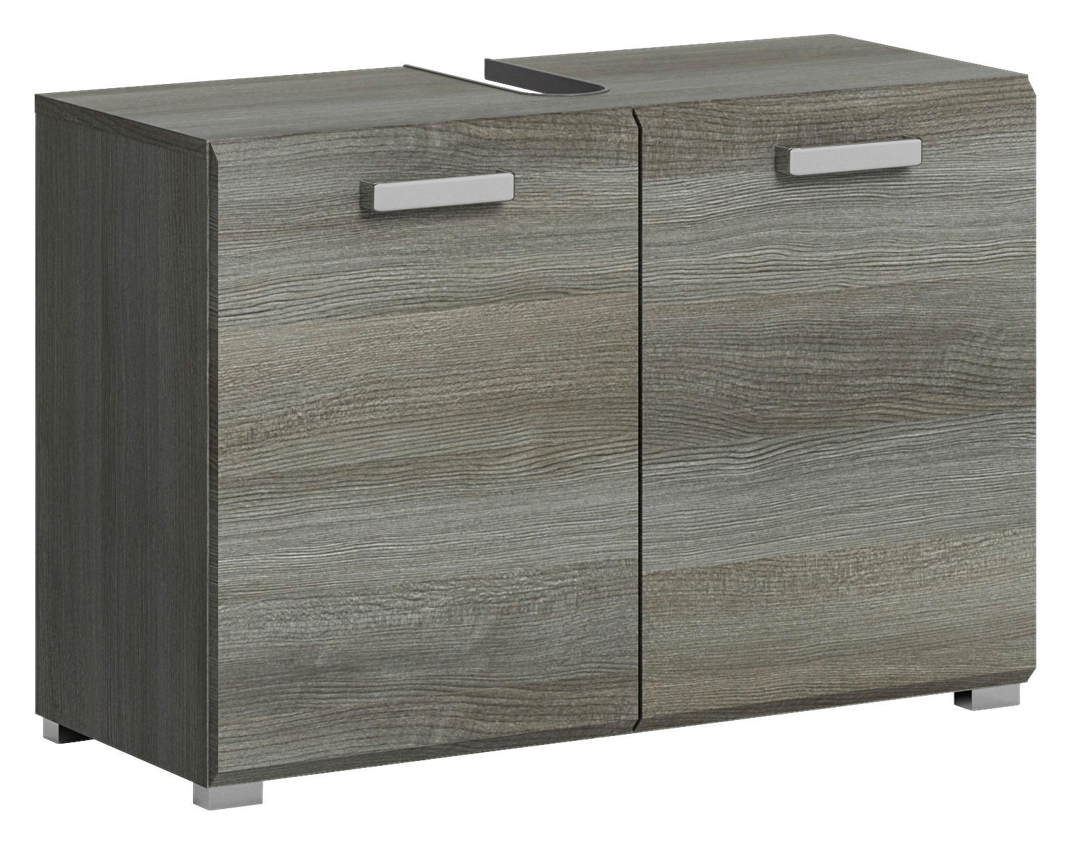 Waschbeckenunterschrank SILVER Rauchsilber Nachbildung B/H/T: ca. 80x55x37 cm SILVER - (80,00/55,00/37,00cm) - xonox.home