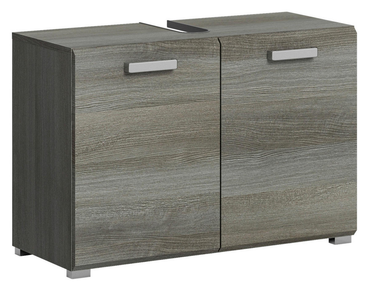 Waschbeckenunterschrank SILVER Rauchsilber Nachbildung B/H/T: ca. 80x55x37 cm SILVER - (80,00/55,00/37,00cm) - xonox.home