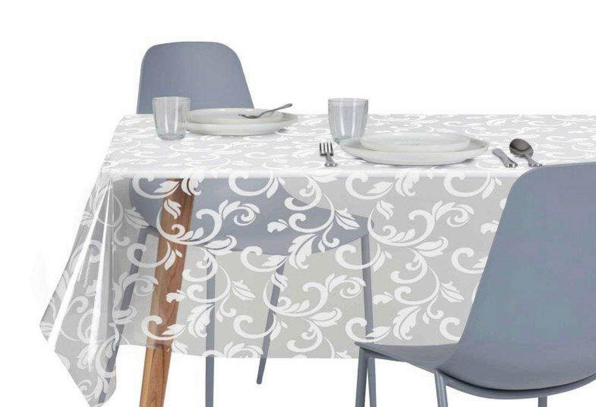Abwaschbarer Tischbelag Ornament transparent B: ca. 140 cm Ornament - transparent (140,00cm)