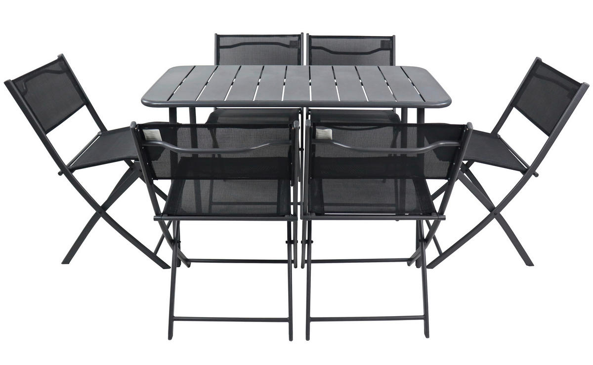 VCM Gartensitzgruppe Sumila schwarz Textilene B/H/L: ca. 45x79x46 cm Sumila - schwarz (46,00/45,00/79,00cm) - VCM