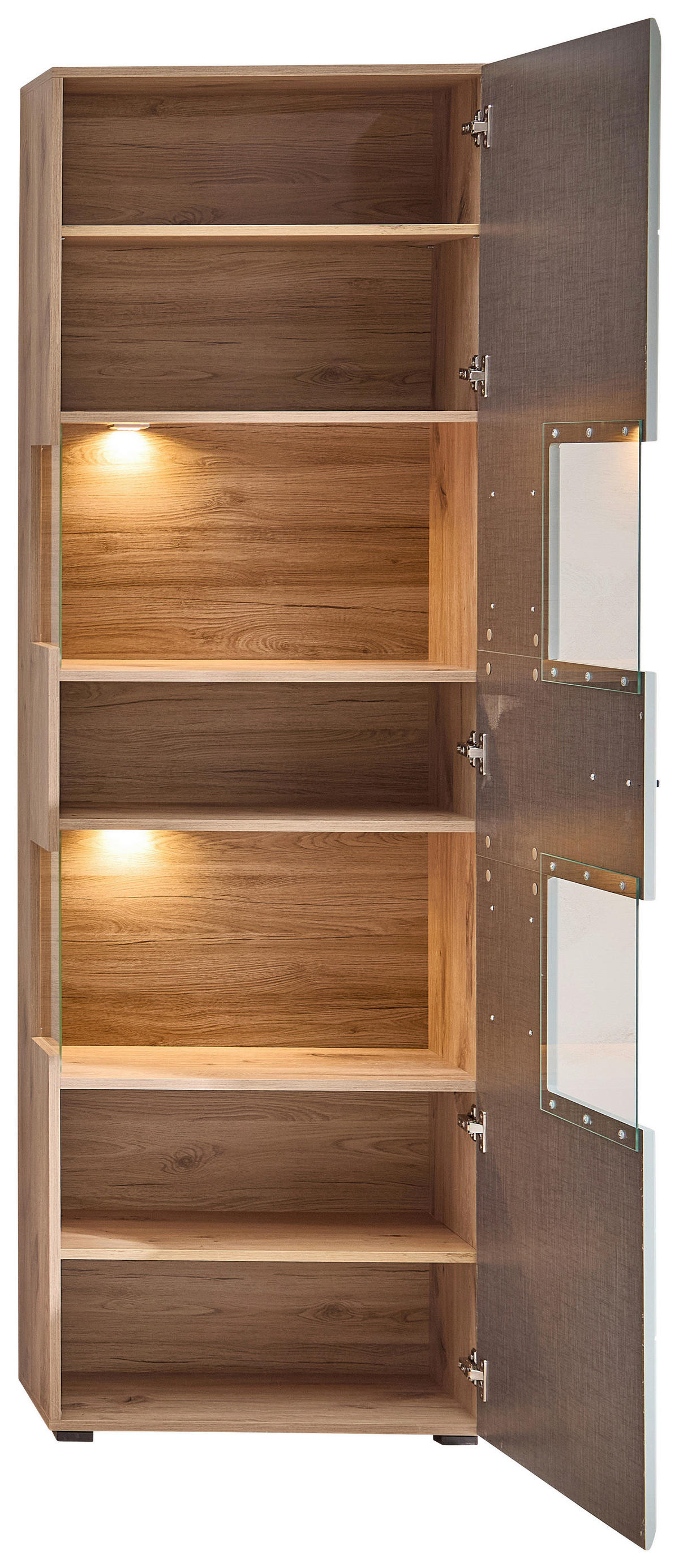 Vitrine Fun Plus 2 salbei Oak Eiche Viking Nachbildung B/H/T: ca. 65x205x37 cm Fun Plus 2 - Oak/salbei (65,00/205,00/37,00cm)