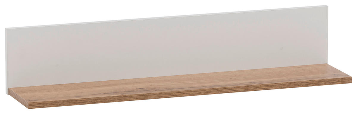 Regal Jelda weiß matt Eiche Landhaus Nachbildung B/H/T: ca. 80x15,7x17,3 cm Jelda - Eiche/weiß (80,00/15,70/17,30cm) - Möbelpartner