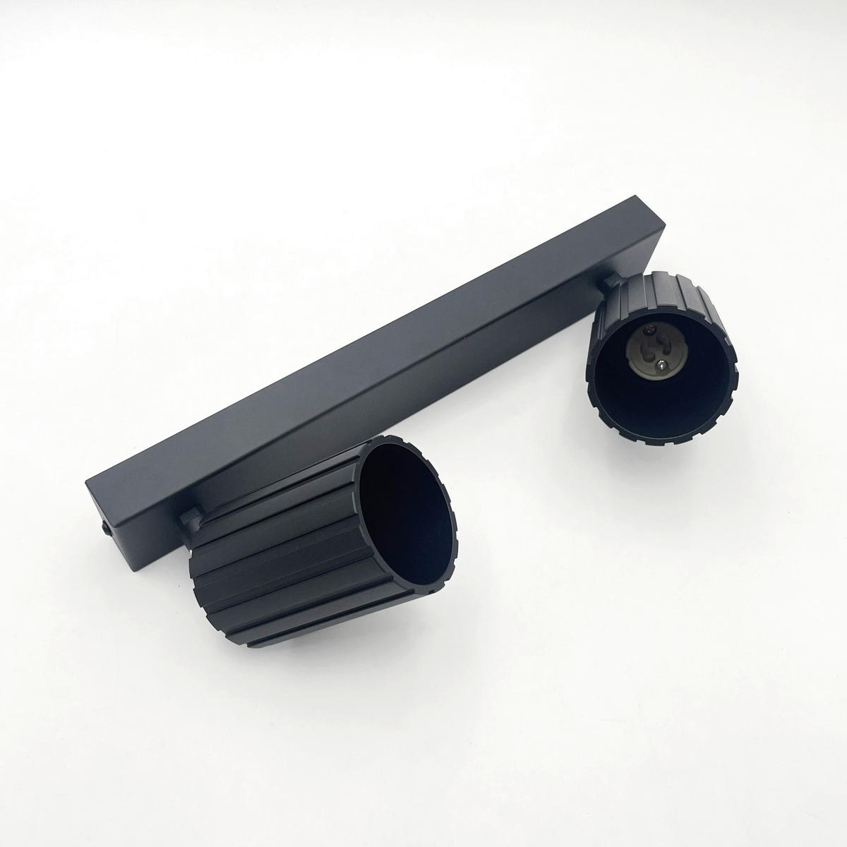 Lamkur Strahler schwarz Stahl B/H/L: ca. 6,5x16,5x30 cm 2 Brennstellen Prisma - schwarz (30,00/6,50/16,50cm) - Lamkur